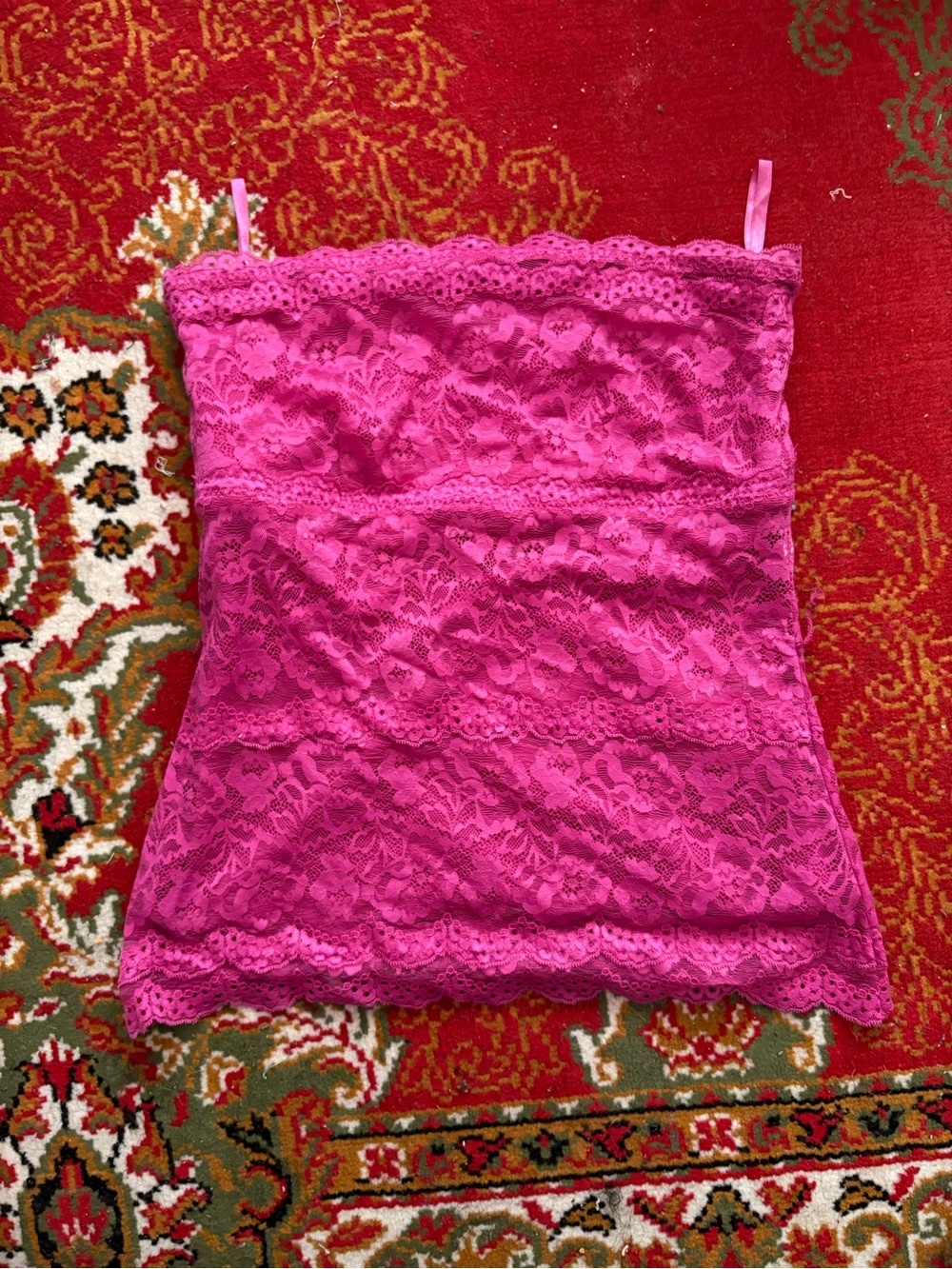 le chateau Hot Pink Lace Camisole